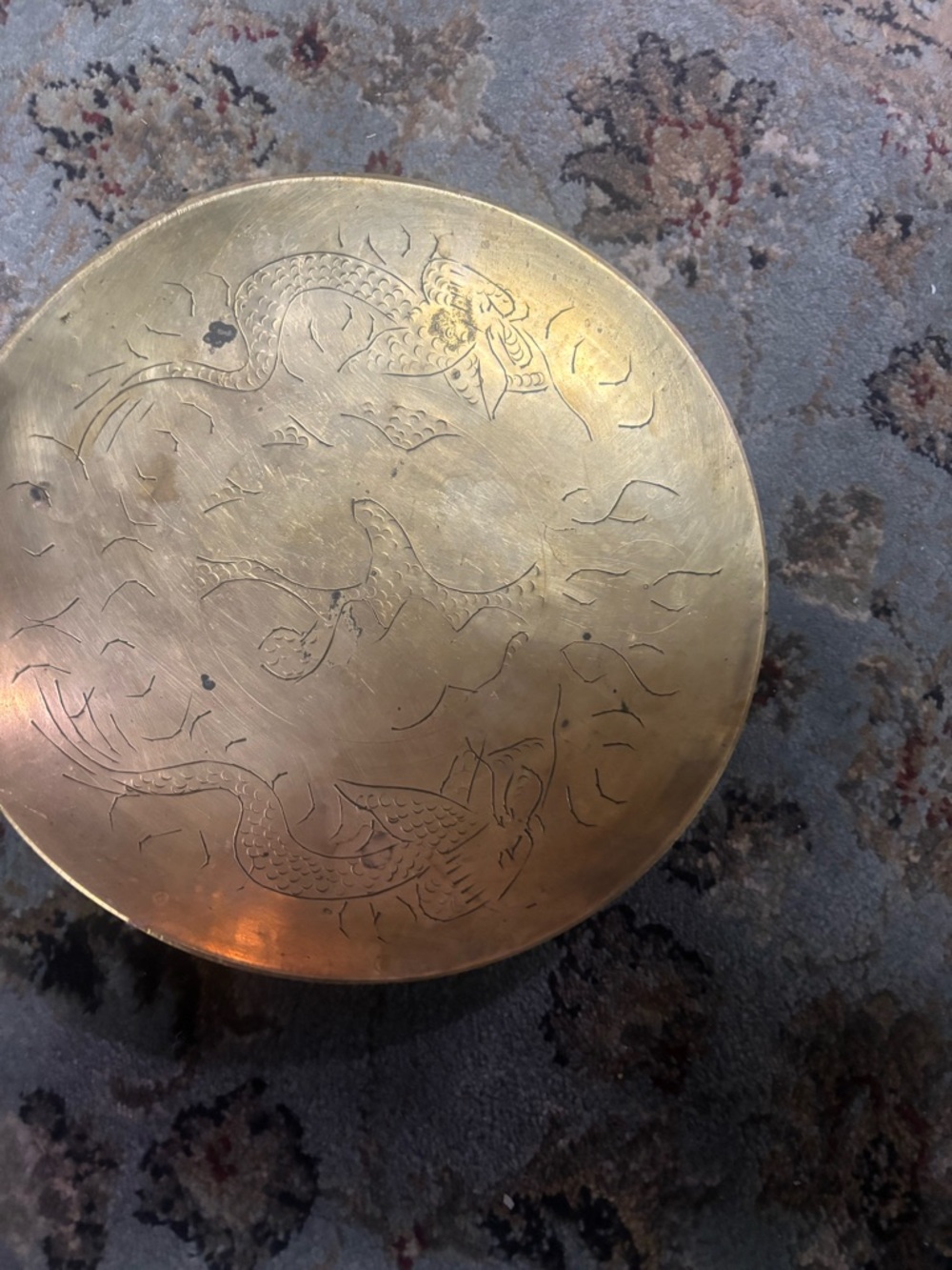 Antique Chinese Solid Brass Gong Bowl